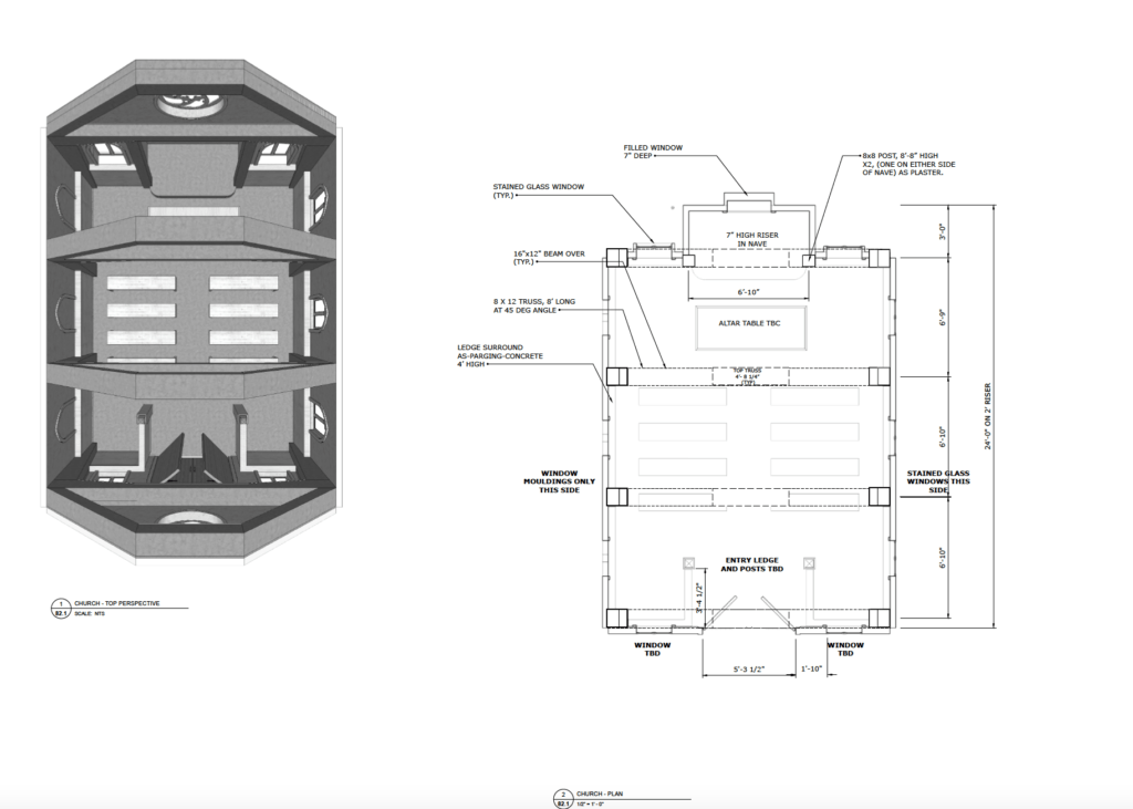 Wynonna Earp, Chapel Interior, Model Overhead and Plan