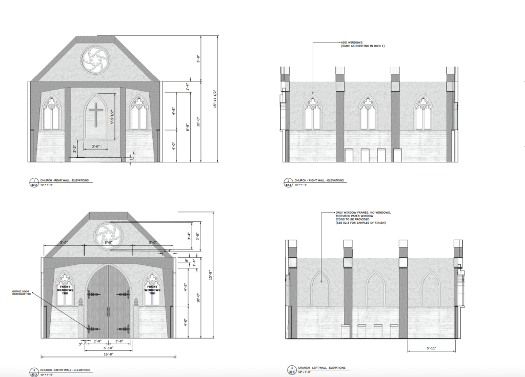 Wynonna Earp, Chapel Interior, Elevations